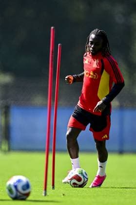 Belgium s Jeremy Doku pictured during a training session of Belgian national soccer team Red Devils, on Tuesday 07 July 2026 in their base camp, home of the Seattle Sounders, Renton, Seattle, USA. The Rode Duivels - Diables Rouges qualified for the knockout stage of the 2026 FIFA World Cup, WM, Weltmeisterschaft, Fussball where they ll meet Spain in the round of 8 on July 10th. DIRKxWAEM  x180666898x