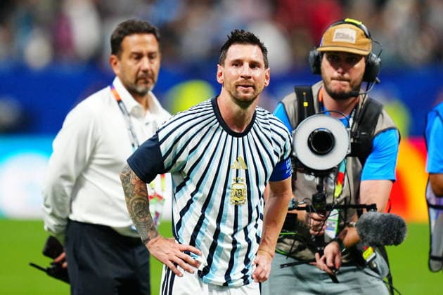 Argentina v Egypt - FIFA World Cup, WM, Weltmeisterschaft, Fussball 2026 - Round of 16 ATLANTA, USA - JULY 07: Lionel Messi (10) of Argentina celebrates after the 2026 FIFA World Cup Round of 16 match between Argentina and Egypt at Mercedes-Benz Stadium (Atlanta Stadium) in Atlanta, Georgia, United States on July 07, 2026. Evrim Aydin Anadolu Georgia United States. Editorial use only. Please get in touch for any other usage.  Copyright: x2026xAnadoluxEvrimxAydinx