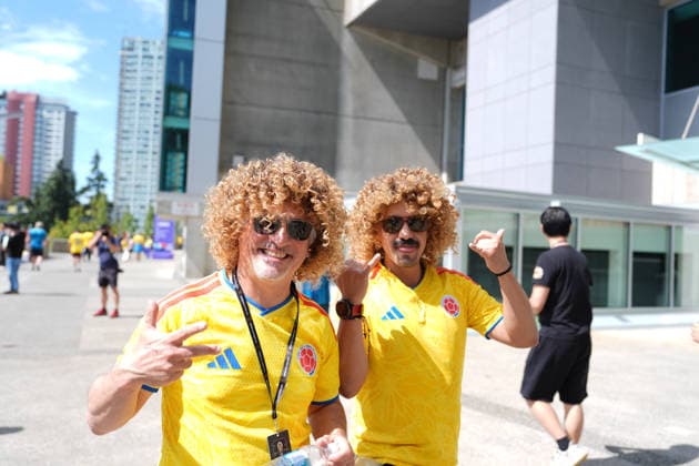 Colombia v Switzerland Round of 16 - FIFA Worl Cup 2026 Colombian soccer fans attend the Vancouver stadium to support their national team, Nationalteam during the FIFA World Cup, WM, Weltmeisterschaft, Fussball round of 16 match between Colombia and Switzerland. on July 7, 2026 in Vancouver, Canada. (Photo by Leonardo Ramirez Eyepix Group) Copyright: xLeonardoxRamirez xEyepixxGroupx LR07072026-06571