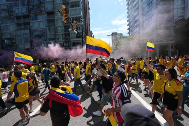 Football, 2026 FIFA World Cup, Switzerland v Colombia, Colombian fans’ march