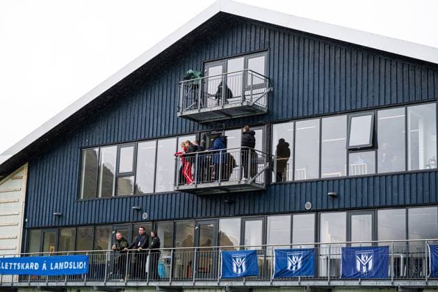 Klaskvik s supporters pictured during a game between Faroese Klaksvik and Luxembourg Atert Bissen, on Tuesday 07 July 2026, in Klaksvik, Faroe Islands, the first leg in the first qualifying round in the UEFA Champions League competition. EMILExWINDAL  x180670470x