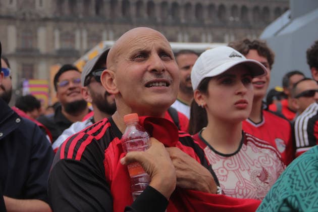 Argentina v Egypt FIFA Fan Fest - FIFA World Cup, WM, Weltmeisterschaft, Fussball 2026 An Egyptian national team, Nationalteam fan reacts while watching the FIFA World Cup 2026 round of 16 match between Argentina and Egypt on a giant screen at FIFA World Cup 2026 Fan Festival. on July 7, 2026, in Mexico City, Mexico. (Photo by Carlos Santiago Eyepix Group) Copyright: xCarlosxSantiago xEyepixxGroupx CS_07072026_191770