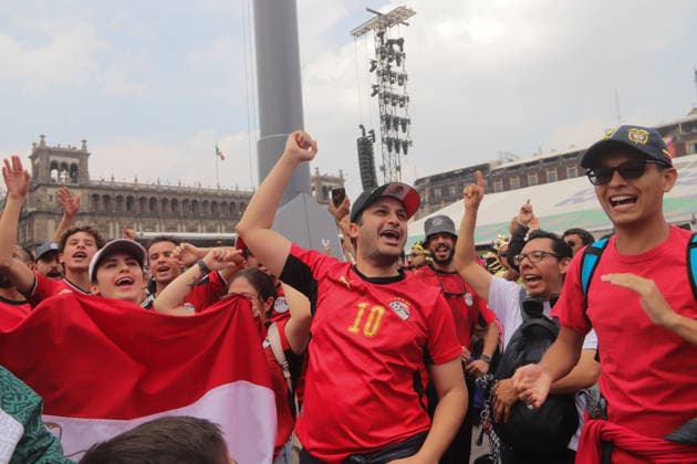 Argentina v Egypt FIFA Fan Fest - FIFA World Cup, WM, Weltmeisterschaft, Fussball 2026 Egyptian national team, Nationalteam fans support their national team while watching the FIFA World Cup 2026 round of 16 match between Argentina and Egypt on a giant screen at FIFA World Cup 2026 Fan Festival. on July 7, 2026, in Mexico City, Mexico. (Photo by Carlos Santiago Eyepix Group) Copyright: xCarlosxSantiago xEyepixxGroupx CS_07072026_191788