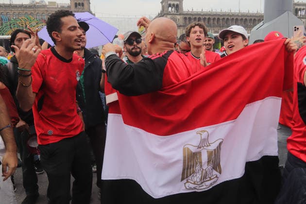 Argentina v Egypt FIFA Fan Fest - FIFA World Cup, WM, Weltmeisterschaft, Fussball 2026 Egyptian national team, Nationalteam fans support their national team while watching the FIFA World Cup 2026 round of 16 match between Argentina and Egypt on a giant screen at FIFA World Cup 2026 Fan Festival. on July 7, 2026, in Mexico City, Mexico. (Photo by Carlos Santiago Eyepix Group) Copyright: xCarlosxSantiago xEyepixxGroupx CS_07072026_191810