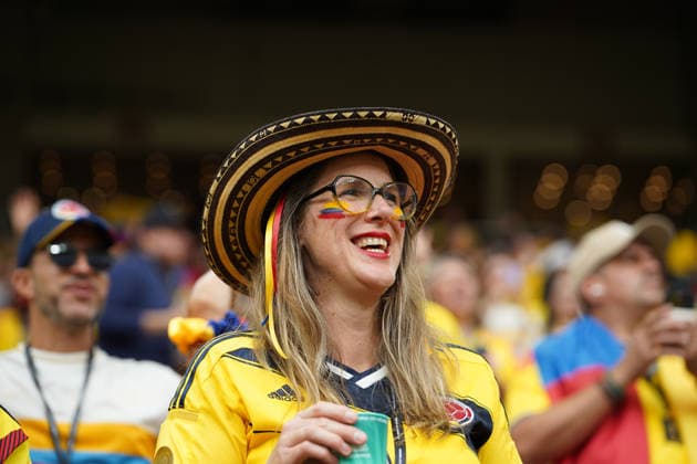 Colombia v Switzerland Round of 16 - FIFA Worl Cup 2026 A Colombian female fan supports her national team, Nationalteam during the FIFA World Cup, WM, Weltmeisterschaft, Fussball 2026 Round of 16 match between Colombia and Switzerland at BC Place Stadium. on July 7, 2026, in Vancouver, Canada. (Photo by Leonardo Ramirez Eyepix Group) Copyright: xLeonardoxRamirez xEyepixxGroupx LR07072026-03407