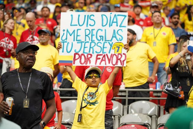 Colombia v Switzerland Round of 16 - FIFA Worl Cup 2026 A Colombian fan supports his national team, Nationalteam during the FIFA World Cup, WM, Weltmeisterschaft, Fussball 2026 Round of 16 match between Colombia and Switzerland at BC Place Stadium. on July 7, 2026, in Vancouver, Canada. (Photo by Leonardo Ramirez Eyepix Group) Copyright: xLeonardoxRamirez xEyepixxGroupx LR07072026-03424