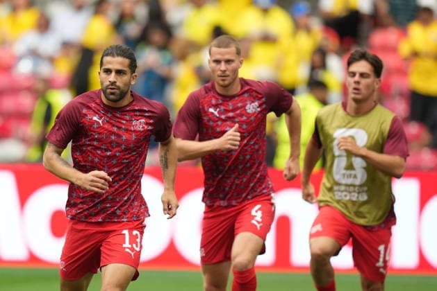 Switzerland v Colombia - FIFA World Cup, WM, Weltmeisterschaft, Fussball 2026 - Round of 16 VANCOUVER, CANADA - JULY 07: Ricardo Rodriguez of Switzerland warms up prior the 2026 FIFA World Cup Round of 16 match between Switzerland and Colombia at BC Place in Vancouver, British Columbia, Canada, on July 07, 2026. Ercin Erturk Anadolu British Columbia Canada. Editorial use only. Please get in touch for any other usage.  Copyright: x2026xAnadoluxErcinxErturkx