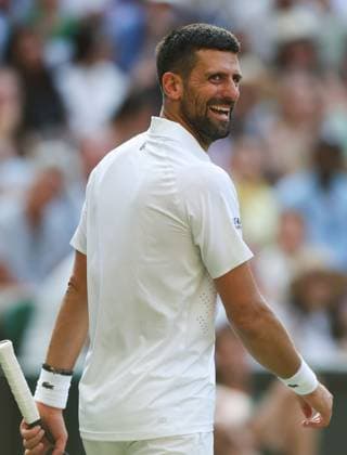 Novak Djokovic smiles during his quarter final match vs Felix Auger Aliassime Wimbledon Tennis Championships, Day 9, The All England Lawn Tennis and Croquet Club, London, UK - 07 Jul 2026London The All England Lawn Tennis and United Kingdom  Copyright: xKieranxMcManus Shutterstockx 16978030fa