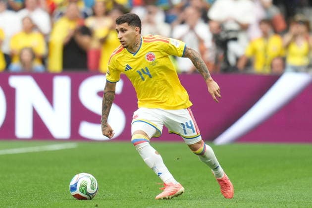 FIFA World Cup, WM, Weltmeisterschaft, Fussball 2026 - Round of 16 - Switzerland vs Colombia Gustavo Puerta of Colombia in action during the FIFA World Cup 2026 Round of 16 match Switzerland against Colombia, in Vancouver, Canada, 07 July 2026. VANCOUVER Canada  Copyright: xBOBxFRIDx