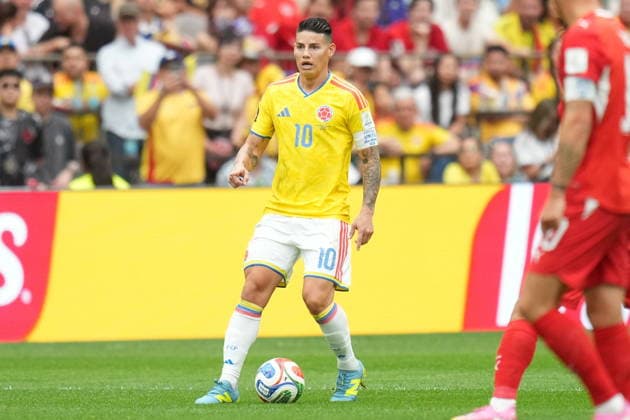 FIFA World Cup, WM, Weltmeisterschaft, Fussball 2026 - Round of 16 - Switzerland vs Colombia James Rodriguez of Colombia in action during the FIFA World Cup 2026 Round of 16 match Switzerland against Colombia, in Vancouver, Canada, 07 July 2026. VANCOUVER Canada  Copyright: xBOBxFRIDx