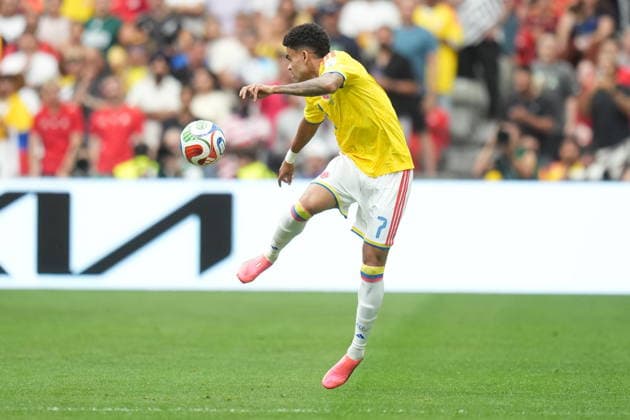 FIFA World Cup, WM, Weltmeisterschaft, Fussball 2026 - Round of 16 - Switzerland vs Colombia Luis Diaz of Colombia in action during the FIFA World Cup 2026 Round of 16 match Switzerland against Colombia, in Vancouver, Canada, 07 July 2026. VANCOUVER Canada  Copyright: xBOBxFRIDx