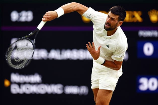 Novak Djokovic during his quarter-final match Wimbledon Tennis Championships, Day 9, The All England Lawn Tennis and Croquet Club, London, UK - 07 Jul 2026London The All England Lawn Tennis and United Kingdom  Copyright: xJamesxMarsh Shutterstockx 16978027eh