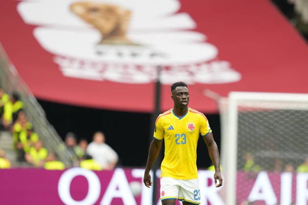 Switzerland v Colombia - FIFA World Cup, WM, Weltmeisterschaft, Fussball 2026 - Round of 16 VANCOUVER, CANADA - JULY 07: Davinson Sanchez (23) of Colombia looks on during the 2026 FIFA World Cup Round of 16 match between Switzerland and Colombia at BC Place in Vancouver, British Columbia, Canada, on July 07, 2026 Ercin Erturk Anadolu British Columbia Canada. Editorial use only. Please get in touch for any other usage.  Copyright: x2026xAnadoluxErcinxErturkx