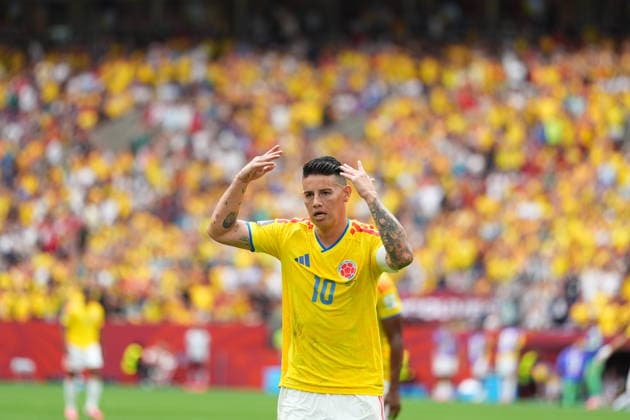 Switzerland v Colombia - FIFA World Cup, WM, Weltmeisterschaft, Fussball 2026 - Round of 16 VANCOUVER, CANADA - JULY 07: James Rodriguez (10) of Colombia gestures during the 2026 FIFA World Cup Round of 16 match between Switzerland and Colombia at BC Place in Vancouver, British Columbia, Canada, on July 07, 2026 Ercin Erturk Anadolu British Columbia Canada. Editorial use only. Please get in touch for any other usage.  Copyright: x2026xAnadoluxErcinxErturkx