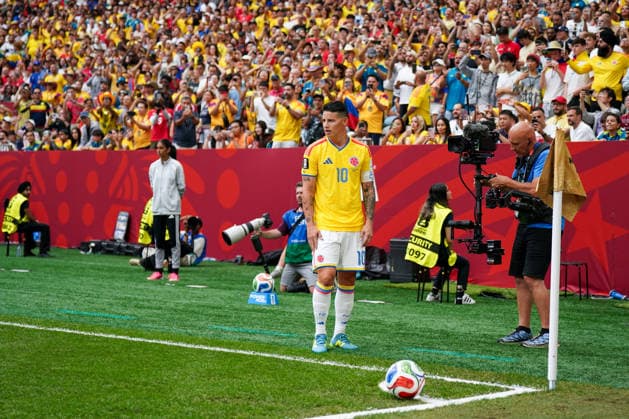 Kanada: Fußball FIFA World Cup, WM, Weltmeisterschaft, Fussball 2026, Achtelfinale - Schweiz vs Kolumbien - BC Place, Vancouver: James Rodriguez James Rodriguez (Kolumbien 10) *** Canada Soccer 2026 FIFA World Cup, Round of 16: Switzerland vs. Colombia at BC Place, Vancouver; James Rodriguez, James Rodriguez, Colombia 10 Copyright: xJOERANxSTEINSIEKx
