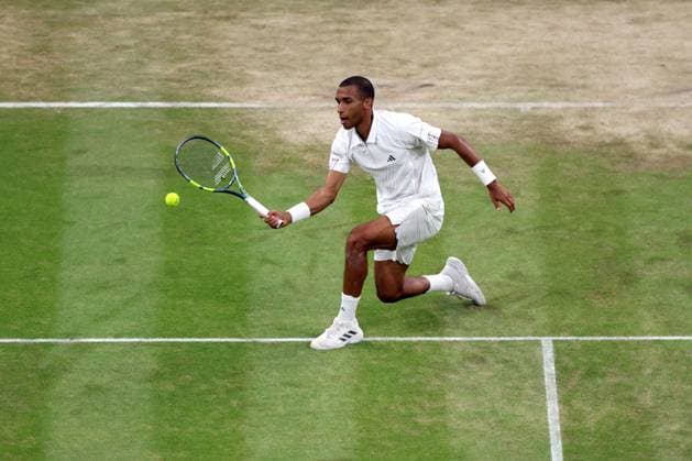 Felix Auger-Aliassime during his quarter-final match Wimbledon Tennis Championships, Day 9, The All England Lawn Tennis and Croquet Club, London, UK - 07 Jul 2026London The All England Lawn Tennis and United Kingdom  Copyright: xKieranxMcManus Shutterstockx 16978030gg
