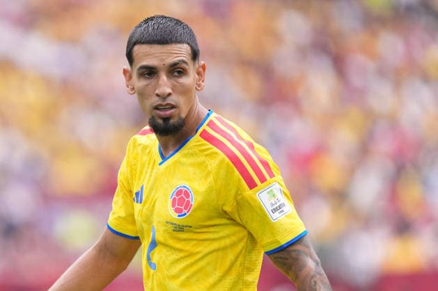 Daniel Munoz of Colombia looks on during a FIFA Men’s World Cup 2026 round of 16 football match between Switzerland and Colombia at BC Place Vancouver, in Vancouver on July 07th 2026 (Photo by Alexandra Fechete SPP)  Copyright: xAlexandraxFechete SPPx Sportspressphoto_SPR187051