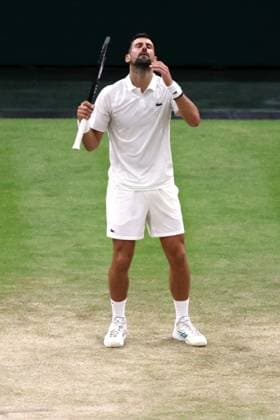 Novak Djokovic during his quarter-final match Wimbledon Tennis Championships, Day 9, The All England Lawn Tennis and Croquet Club, London, UK - 07 Jul 2026London The All England Lawn Tennis and United Kingdom  Copyright: xKieranxMcManus Shutterstockx 16978030gj