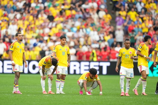 Switzerland v Colombia - FIFA World Cup, WM, Weltmeisterschaft, Fussball 2026 - Round of 16 VANCOUVER, CANADA - JULY 07: Players of Colombia are seen at the penalty shoot-out during the 2026 FIFA World Cup Round of 16 match between Switzerland and Colombia at BC Place in Vancouver, British Columbia, Canada, on July 07, 2026. Ercin Erturk Anadolu British Columbia Canada. Editorial use only. Please get in touch for any other usage.  Copyright: x2026xAnadoluxErcinxErturkx