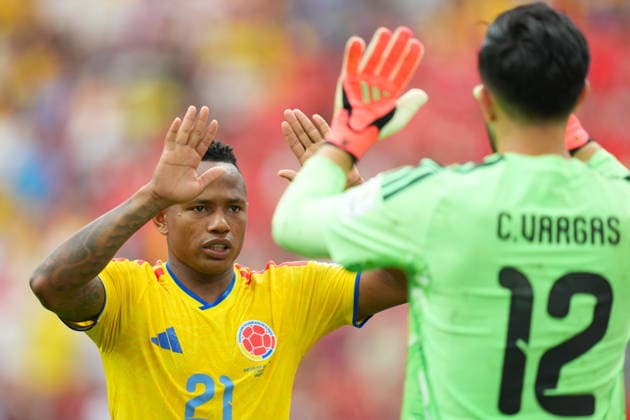 Switzerland v Colombia - FIFA World Cup, WM, Weltmeisterschaft, Fussball 2026 - Round of 16 VANCOUVER, CANADA - JULY 07: Jaminton Campaz (21) of Colombia is seen at the penalty shoot-out during the 2026 FIFA World Cup Round of 16 match between Switzerland and Colombia at BC Place in Vancouver, British Columbia, Canada, on July 07, 2026. Ercin Erturk Anadolu British Columbia Canada. Editorial use only. Please get in touch for any other usage.  Copyright: x2026xAnadoluxErcinxErturkx