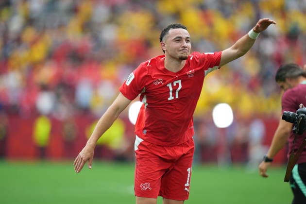 Switzerland v Colombia - FIFA World Cup, WM, Weltmeisterschaft, Fussball 2026 - Round of 16 VANCOUVER, CANADA - JULY 07: Ruben Vargas of Switzerland celebrates after penalty shoot-out following the 2026 FIFA World Cup Round of 16 match between Switzerland and Colombia at BC Place in Vancouver, British Columbia, Canada, on July 07, 2026. Ercin Erturk Anadolu British Columbia Canada. Editorial use only. Please get in touch for any other usage.  Copyright: x2026xAnadoluxErcinxErturkx