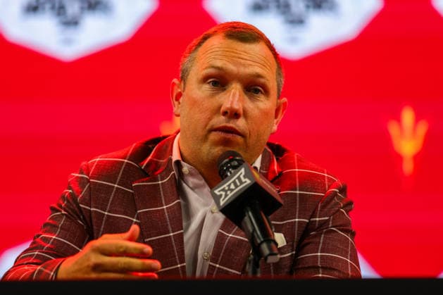 July 7, 2026, Frisco, Texas, USA: FRISCO, TX : Arizona State head football coach KENNY DILINGHAM addresses the media during the 2026 Monster Energy Big 12 Media Days at the Ford Center in Frisco on Tuesday. Frisco USA - ZUMAm257 20260707_zsp_m257_037 Copyright: xBrianxMcLeanx