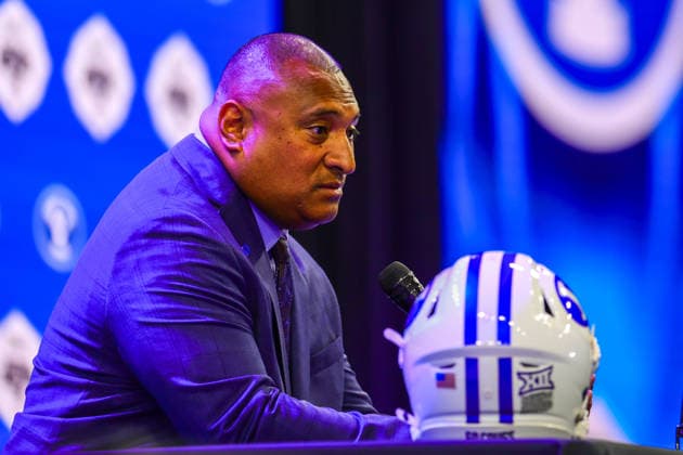 July 7, 2026, Frisco, Texas, USA: FRISCO, TX : BYU head football coach KALANI SITAKE addresses the media during the 2026 Monster Energy Big 12 Football Media Days at the Ford Center in Frisco on Tuesday. Frisco USA - ZUMAm257 20260707_zsp_m257_038 Copyright: xBrianxMcLeanx
