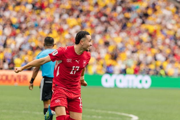 Ruben Vargas of Switzerland scores the penalty kick to make the victory of Switzerland during the FIFA World Cup, WM, Weltmeisterschaft, Fussball Round of 16 game between Switzerland and Colombia at BC Place on July 7, 2026 in Vancouver, British Colombia, Canada  Copyright: xCurtisxWongx xSPPx Sportspressphoto_SPR187136