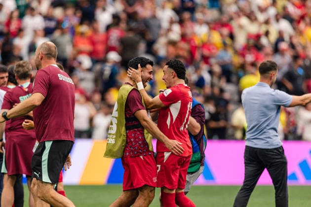 Ruben Vargas of Switzerland scores the penalty kick to make the victory of Switzerland during the FIFA World Cup, WM, Weltmeisterschaft, Fussball Round of 16 game between Switzerland and Colombia at BC Place on July 7, 2026 in Vancouver, British Colombia, Canada  Copyright: xCurtisxWongx xSPPx Sportspressphoto_SPR187141