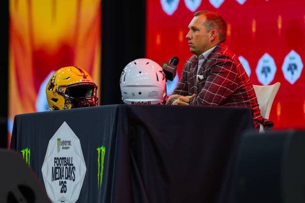 July 7, 2026, Frisco, Texas, USA: FRISCO, TX : Arizona State head football coach KENNY DILINGHAM addresses the media during the 2026 Monster Energy Big 12 Media Days at the Ford Center in Frisco on Tuesday. 2026 Big 12 Media Days  - ZUMAm257 20260707_zsp_m257_036 Copyright: xBrianxMcLeanx