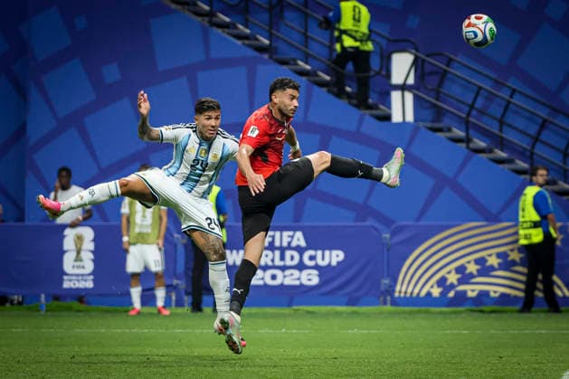 FOOTBALL : Argentina vs Egypt FIFA World Cup, WM, Weltmeisterschaft, Fussball 2026. Atlanta Stadium (Mercedes-Benz Stadium), Atlanta, Georgia, United States. 07 07 2026. Enzo Fernandez 24 (Argentine) but  Copyright: xx