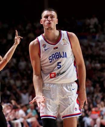 260707 -- BELGRADE, July 7, 2026 -- Serbia s Nikola Jovic celebrates during a first round group C match between Serbia and Bosnia and Herzegovina at the FIBA basketball World Cup 2027 European qualifiers in Belgrade, Serbia on July 6, 2026. Photo by Xinhua SPSERBIA-BELGRADE-BASKETBALL-FIBA-WORLD CUP-QUALIFIER-SERBIA-BOSNIA AND HERZEGOVINA PredragxMilosavljevic  (SP)SERBIA-BELGRADE-BASKETBALL-FIBA-WORLD CUP-QUALIFIER-SERBIA-BOSNIA AND HERZEGOVINA IMAGO PredragxMilosavljevic  imago images 0860967446