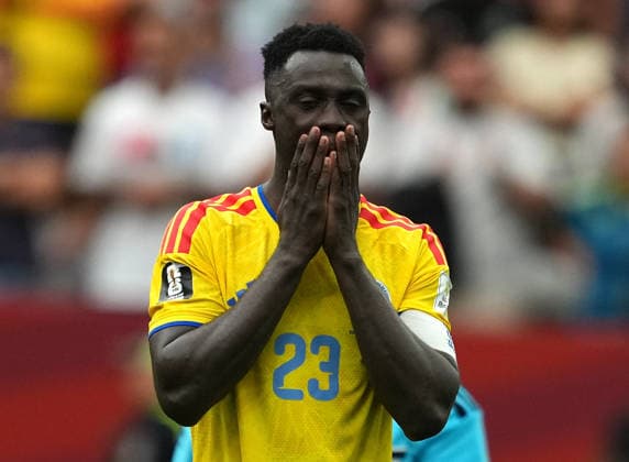 (260708) -- VANCOUVER, July 8, 2026 -- Davinson Sanchez of Colombia reacts after missing a penalty in the penalty shootout during the round of 16 match between Switzerland and Colombia at the 2026 FIFA World Cup, WM, Weltmeisterschaft, Fussball at BC Place Vancouver in Vancouver, Canada, on July 7, 2026. ) (SP)CANADA-VANCOUVER-FOOTBALL-FIFA WORLD CUP-ROUND OF 16-SUI VS COL MengxYongmin 