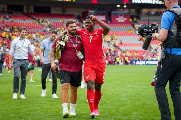 Kanada: Fußball FIFA World Cup, WM, Weltmeisterschaft, Fussball 2026, Achtelfinale - Schweiz vs Kolumbien - BC Place, Vancouver: Breel Embolo (Schweiz, 7) *** Canada Soccer, 2026 FIFA World Cup, Round of 16: Switzerland vs. Colombia at BC Place, Vancouver; Breel Embolo (Switzerland), 7 Copyright: xJOERANxSTEINSIEKx