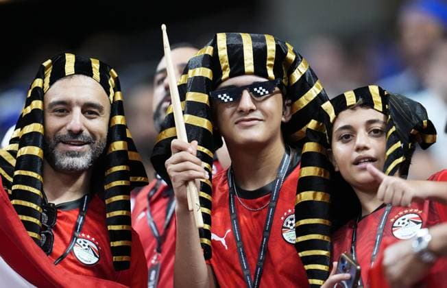Football: 2026 World Cup Egypt supporters cheer ahead of a World Cup round of 16 football match against Argentina at Atlanta Stadium in Atlanta on July 7, 2026.  A14AA0005622035P