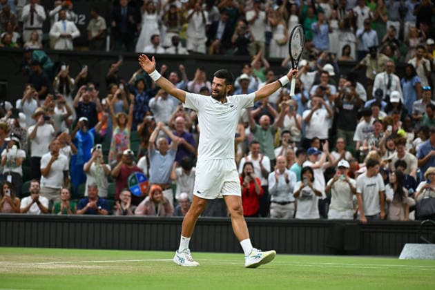 2026 Wimbledon - Novak Djokovic Novak Djokovic (SRB) during his quarter final round match at the 2026 Wimbledon Championships at the AELTC in London, UK on July 7, 2026. Photo by Corinne Dubreuil ABACAPRESS.COM London  Copyright: xDubreuilxCorinne ABACAx