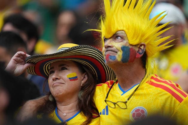 Colombia v Switzerland Round of 16 - FIFA Worl Cup 2026 A Colombian fan reacts after his team s defeat on penalties against Switzerland during the FIFA World Cup, WM, Weltmeisterschaft, Fussball 2026 Round of 16 match between Colombia and Switzerland at BC Place Stadium on July 7, 2026, in Vancouver, Canada. (Photo by Leonardo Ramirez Eyepix Group) Copyright: xLeonardoxRamirez xEyepixxGroupx LR07072026-179