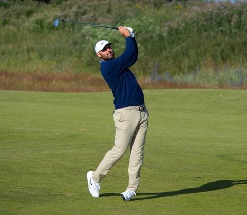 UK: The Genesis Scottish Open at The Renaissance Club, North Berwick, Scotland on 08 July 2026: Pictured: Scottie Scheffler (USA) on the 1st fairway during the pro-am at the Genesis Scottish Open Championship 2026 North Berwick The Renaissance Club Scotland Scotland Copyright: xAlexxToddx