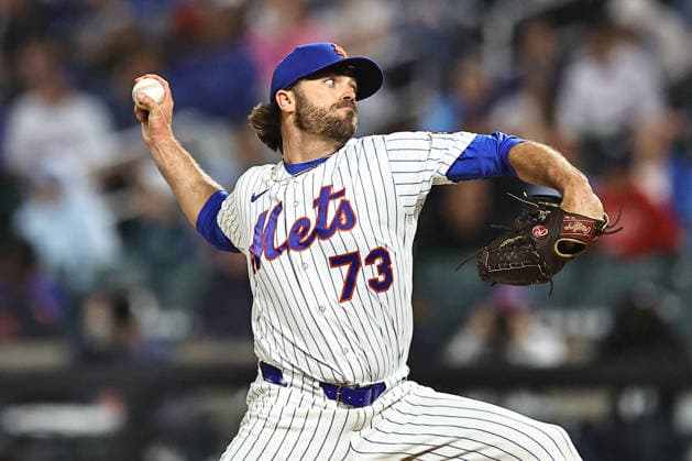 MLB, Baseball Herren, USA Kansas City Royals Vs. New York Mets New York Mets relief pitcher Matt Seelinger 73 throws during the seventh inning of a baseball game against the Kansas City Royals at Citi Field in Corona, New York, on July 7, 2026. New York City New York United States  Copyright: xGordonxDonovanx originalFilename:donovan-mlbkansa260707_npgxQ.jpg