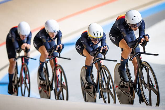 Spain: UEC Track cycling, Rad, Radsport, Bahnrad, Bahn European Championships U19 U23 Cottbus 2026 FERNANDEZ TEVA Marina - JIMENEZ GARCIA Noa - MIRAVET LOZANO Amanda - NARBONA BILBAO Maialen ( ESP ) Spain Querformat - quer - horizontal - Landscape - Event Veranstaltung: UEC Track Cycling European Championships 2026 U19 U23 - Category Kategorie: Cycling - Track Cycling European Championships - Location Ort: Europe - Germany - Brandenburg - Cottbus - Lausitz Velodrom - Discipline: Team Pursuit - Category: Elite Women - U19 - Distance: 4000 m - Date Datum: 07.07.2026 Tuesday Day 1 - *** Spain UEC Track Cycling European Championships U19 U23 Cottbus 2026 FERNANDEZ TEVA Marina JIMENEZ GARCIA Noa MIRAVET LOZANO Amanda NARBONA BILBAO Maialen ESP Spain Landscape Event UEC Track Cycling European Championships 2026 U19 U23 Category Cycling Track Cycling European Championships Location Europe Germany Brandenburg Cottbus Lausitz Velodrom Discipline Team Pursuit Category Elite Women U19 Distance 4000 m Date 07 07 2026 Tuesday Day 1