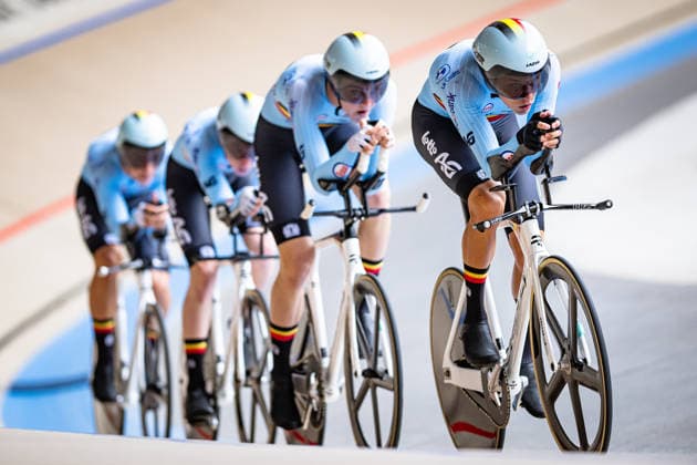 Belgium: UEC Track cycling, Rad, Radsport, Bahnrad, Bahn European Championships U19 U23 Cottbus 2026 DE VALCK Sune - OPSTAELE Jannes - TANGHE Finn - VAN GIJSEL Cedric ( BEL ) Belgium Querformat - quer - horizontal - Landscape - Event Veranstaltung: UEC Track Cycling European Championships 2026 U19 U23 - Category Kategorie: Cycling - Track Cycling European Championships - Location Ort: Europe - Germany - Brandenburg - Cottbus - Lausitz Velodrom - Discipline: Team Pursuit - Category: Elite Men - U19 - Distance: 4000 m - Date Datum: 07.07.2026 Tuesday Day 1 - *** Belgium UEC Track Cycling European Championships U19 U23 Cottbus 2026 DE VALCK Sune OPSTAELE Jannes TANGHE Finn VAN GIJSEL Cedric BEL Belgium Landscape Event UEC Track Cycling European Championships 2026 U19 U23 Category Cycling Track Cycling European Championships Location Europe Germany Brandenburg Cottbus Lausitz Velodrom Discipline Team Pursuit Category Elite Men U19 Distance 4000 m Date 07 07 2026 Tuesday Day 1