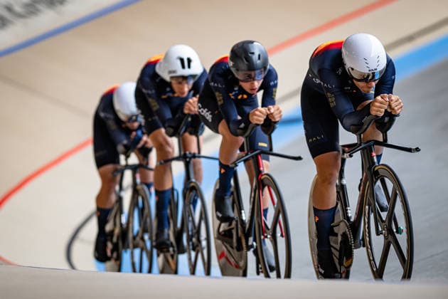Spain: UEC Track cycling, Rad, Radsport, Bahnrad, Bahn European Championships U19 U23 Cottbus 2026 ANDRES MOLLA Vicent - FORTEA VICENTE Asier - MATA RECALDE Aitor - VALLE GONZALEZ Samuel ( ESP ) Spain Querformat - quer - horizontal - Landscape - Event Veranstaltung: UEC Track Cycling European Championships 2026 U19 U23 - Category Kategorie: Cycling - Track Cycling European Championships - Location Ort: Europe - Germany - Brandenburg - Cottbus - Lausitz Velodrom - Discipline: Team Pursuit - Category: Elite Men - U19 - Distance: 4000 m - Date Datum: 07.07.2026 Tuesday Day 1 - *** Spain UEC Track Cycling European Championships U19 U23 Cottbus 2026 ANDRES MOLLA Vicent FORTEA VICENTE Asier MATA RECALDE Aitor VALLE GONZALEZ Samuel ESP Spain Landscape Event UEC Track Cycling European Championships 2026 U19 U23 Category: Cycling Track Cycling European Championships Location: Europe, Germany, Brandenburg, Cottbus, Lausitz Velodrom Discipline: Team Pursuit Category: Elite Men U19 Distance: 4000 m Date: July 7, 2026 (Tuesday) Day 1