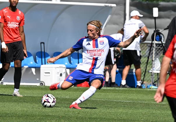 Football : Olympique Lyonnais and Macon 71 - Friendly football match - 08 07 2026 BIDSTRUP Mads of Lyon during the Friendly football match between Olympique Lyonnais and Macon 71 at GOLTC Decines Charpieu Lyon on July 08 2026 , France LYONFrance  Copyright: xMouradxAllilix
