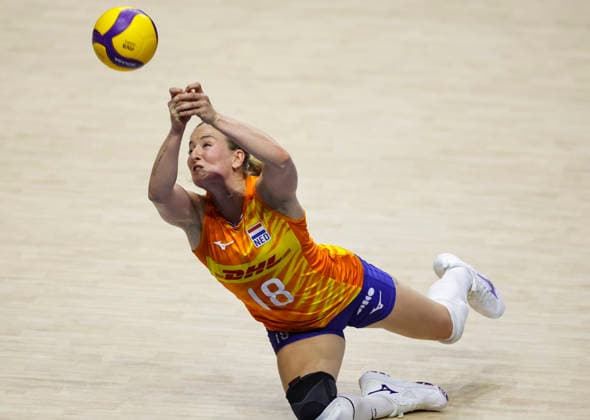 WomenÕs Volleyball Nations League - Belgrade 2026 Netherlands Marrit Jasper in action during the WomenÕs Volleyball Nations League Pool 7 match between France v Netherlands at Belgrade Arena on July 08, 2026 in Belgrade, Serbia. Belgrade Serbia Copyright: xSrdjanxStevanovicx x
