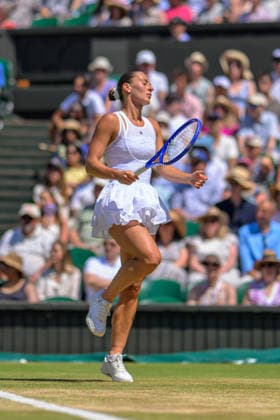 Day Ten: The Championships - Wimbledon 2026 LONDON, ENGLAND JULY 08 - Marta Kostyuk of Ukraine during Ladies Quarter Finals against Jasmine Paolini of Italy at The Wimbledon Lawn Tennis Championship at Wimbledon on July 08, 2026 in London, England. (Photo by Keeran Marquis)  Copyright: xKeeranxMarquis Fotoarena SPPx Sportspressphoto_SPR187603