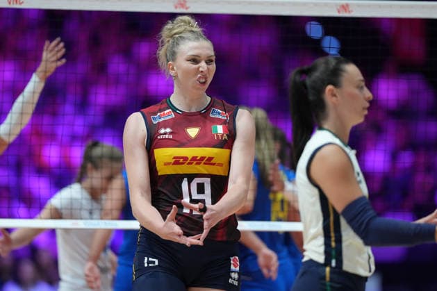 Volleyball Nations League Hong Kong 2026 - Day 1 Sarah Luisa Fahr (No.19) from team Italy during the match between Italy and Ukraine Volleyball Nations League Hong Kong 2026 on July 8, 2026 in Hong Kong. (Photo by Ellan Mad Nexpher Images) Hong Kong