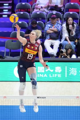Volleyball Nations League Hong Kong 2026 - Day 1 Sarah Luisa Fahr (No.19) from team Italy during the match between Italy and Ukraine Volleyball Nations League Hong Kong 2026 on July 8, 2026 in Hong Kong. (Photo by Ellan Mad Nexpher Images) Hong Kong
