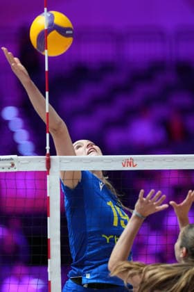 Volleyball Nations League Hong Kong 2026 - Day 1 Anna Artyshuk (No.19) from team Ukraine during the match between Italy and Ukraine Volleyball Nations League Hong Kong 2026 on July 8, 2026 in Hong Kong. (Photo by Ellan Mad Nexpher Images) Hong Kong