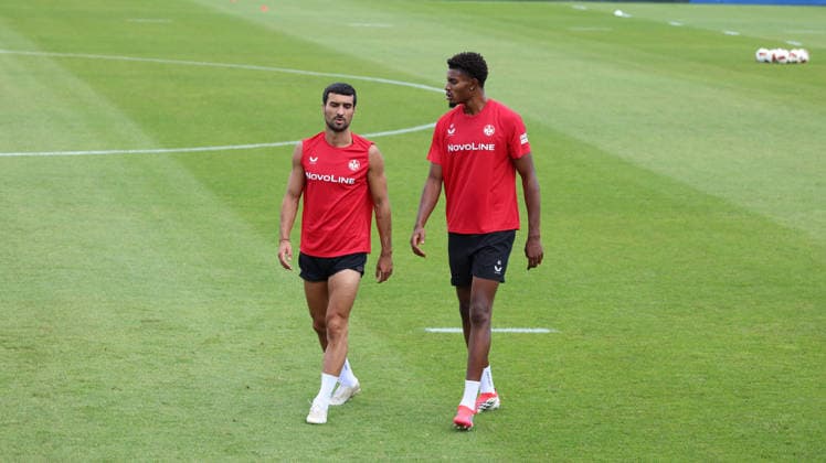 08.07.2026, xrekx, Fussball 2.Bundesliga, 1.FC Kaiserslautern - Training v.l. Mahir Emreli (1.FC Kaiserslautern) Kelven Frees (1.FC Kaiserslautern) (DFL DFB REGULATIONS PROHIBIT ANY USE OF PHOTOGRAPHS as IMAGE SEQUENCES and or QUASI-VIDEO) Kaiserslautern *** July 8, 2026, xrekx, Soccer 2. Bundesliga, 1 FC Kaiserslautern Training v l Mahir Emreli 1 FC Kaiserslautern Kelven Frees 1 FC Kaiserslautern DFL DFB REGULATIONS PROHIBIT ANY USE OF PHOTOGRAPHS as IMAGE SEQUENCES and or QUASI-VIDEO Kaiserslautern