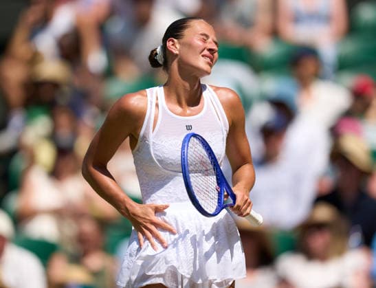 2026 Wimbledon, July 08, Quarterfinal LONDON, - JULY 8: Marta Kostyuk of Ukraine reacts against Jasmine Paolini of Italy during the 2026 Wimbledon, July 08, Quarterfinal at The all England club, Wimbledon on July 8, 2026 in London, GBR. London The all England club, Wimbledon GBR Copyright: xPeterxvanxdenxBerg ISIxPhotosx 9471